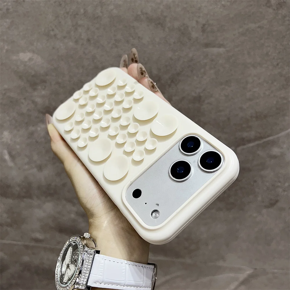 Circular Suction Cup Silicone Phone Case for iPhone 17 16 Pro 15 14 13 Max Adsorption Strong Multi Function Shockproof Cover 1