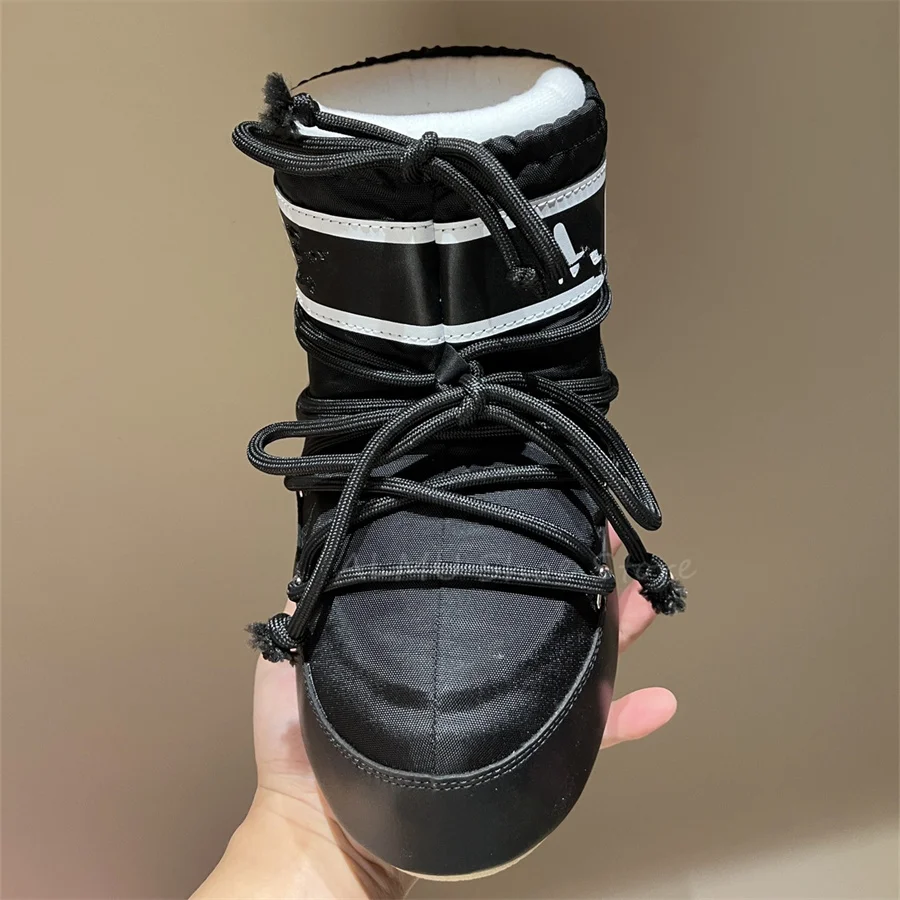 

Snow Boots for Women Top Quality Thick Sole Warm Winter Shoes Moon Plush Boots Brand Design Waterproof Ankle Boots Non-Slip Shoe