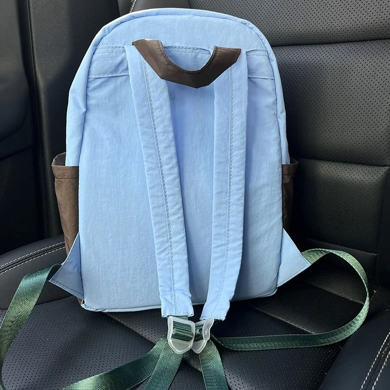 Contrast Color Patchwork Doodle Backpack Casual Big Capacity Schoolbag Handbag Student Leisure Travel Backpack
