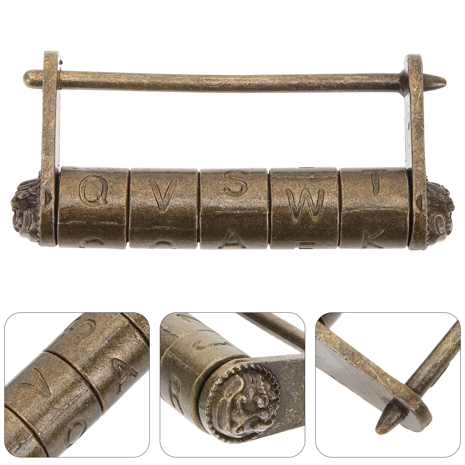 

Combination Lock Padlock Password Door Retro for Drawer Metal Old Fashioned Zinc Alloy Code