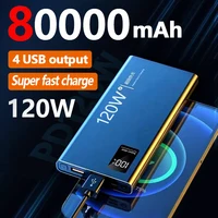 80000mAh Power Bank 120W Super Fast Charging 100% Sufficient Capacity Portable Battery Charger Digital Display For iPhone Xiaomi 1