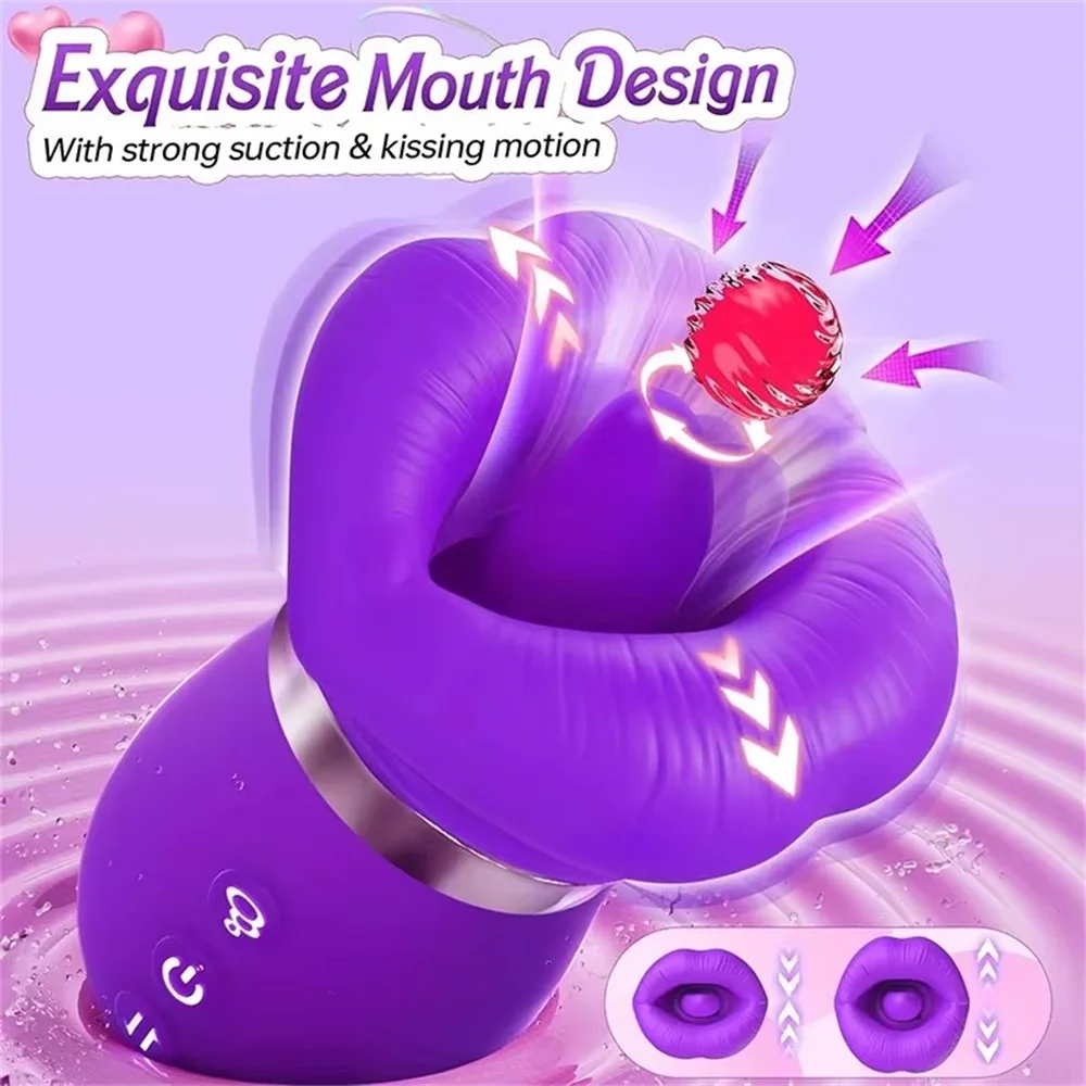 Sucking Clitoris Oral Sucking Vibrator for Women Nipple Stimulator Tongue Licking App Control 360&deg;Rotation Masturbator Sex Toys