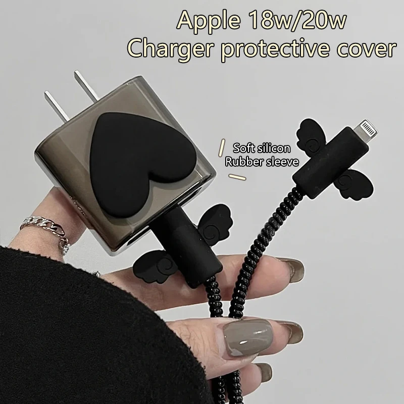 

Комплект защитных кабелей Love для IPhone 14 13Pro, защита для быстрой зарядки, USB-кабель для передачи данных, защита для линий, защитный спиральный кабель