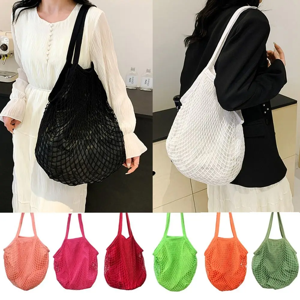 Eco-Friendly Reusable Cotton Tote Bag with Breathable Mesh Design