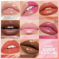 1 PC Shiny Water Lip Oil Lip Gloss Liquid Lipstick Jelly Tube Lip Glaze Moisturizing Shiny Intense Color Lips Beauty Makeup 2