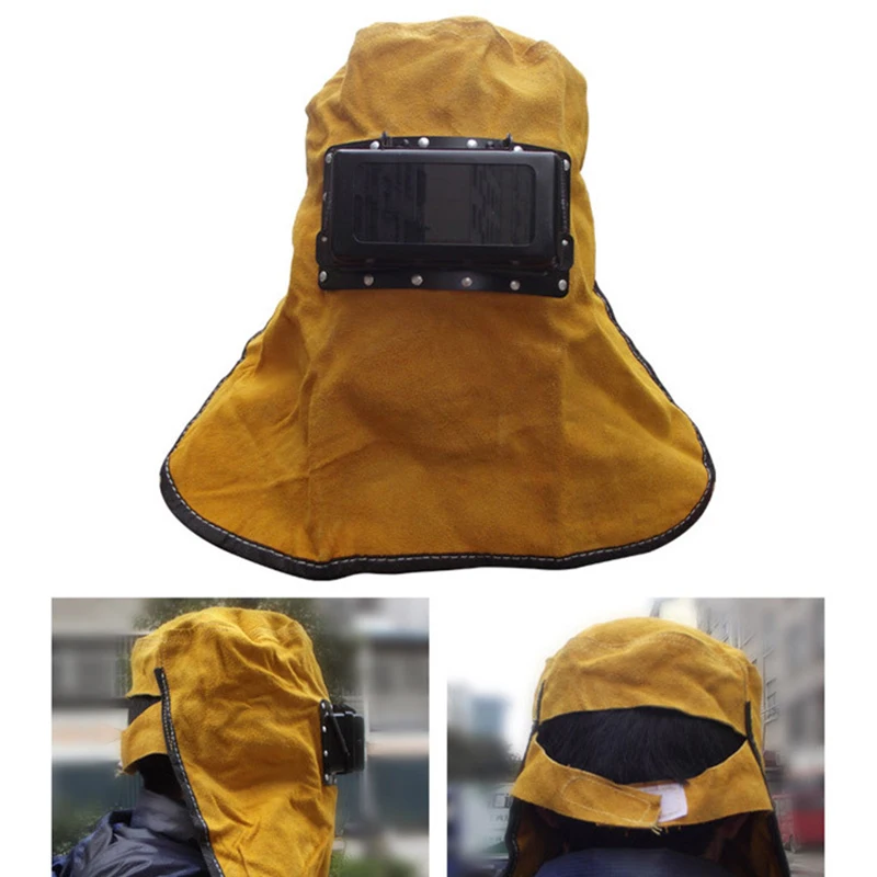 

Auto Darkening Filter Lens Welder Leather Hood Wear-resistant Welding Helmet Face Guard Protector for Industry