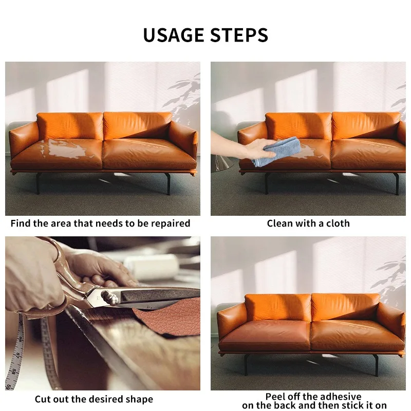 Leather Repair Patch Leather Repair Patch for Furniture Sofa Car Seats Office Chairs Couch Scratch Tape Kit Self Adhesive Hand Bag PU Leather Sticker