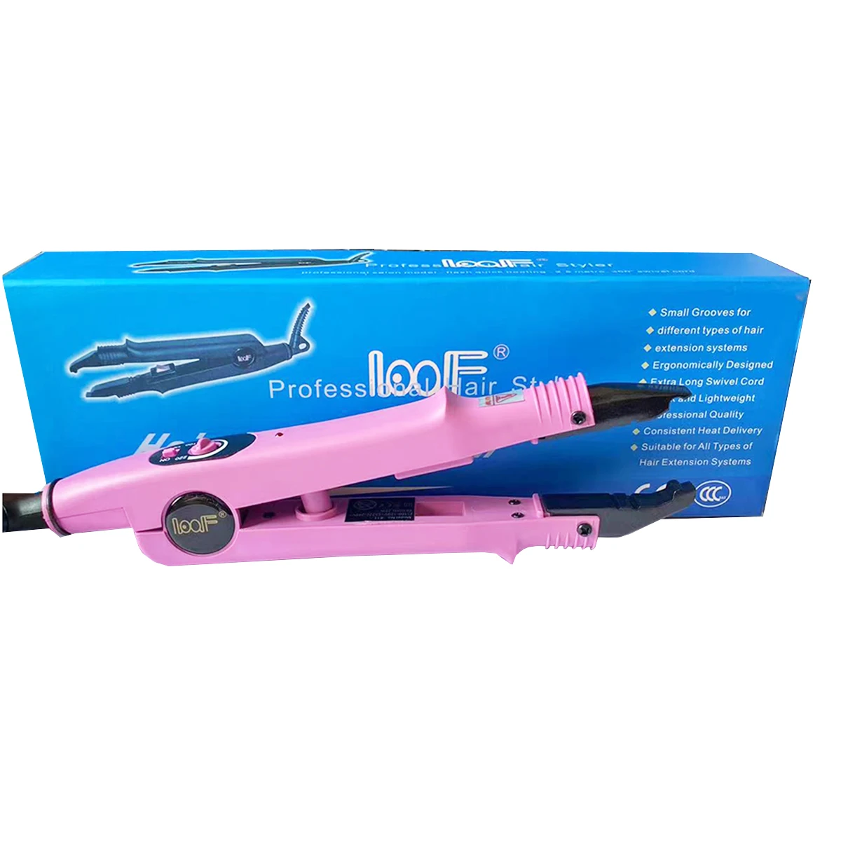 도매가 핑크색 플랫 플레이트 퓨전 헤어 익스텐션 케라틴 본딩 도구 열판 헤어 커넥터