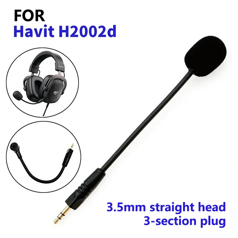 1Pcs Replacement 3.5mm Microphone For Havit H2002d Gaming Headset Mic E-sports Games Replacement Microphone For Havit H2002d