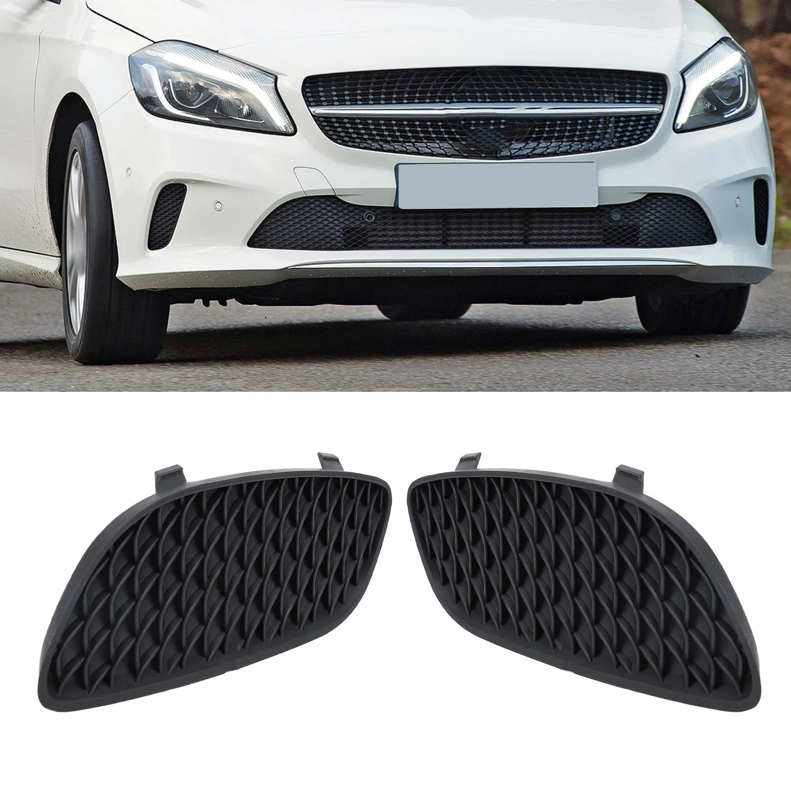 Front Bumper Grille Cover Insert Grille Bezel Cover Replacement for Mercedes-Benz A‑Class W176 Enhanced Performance Stylish Look