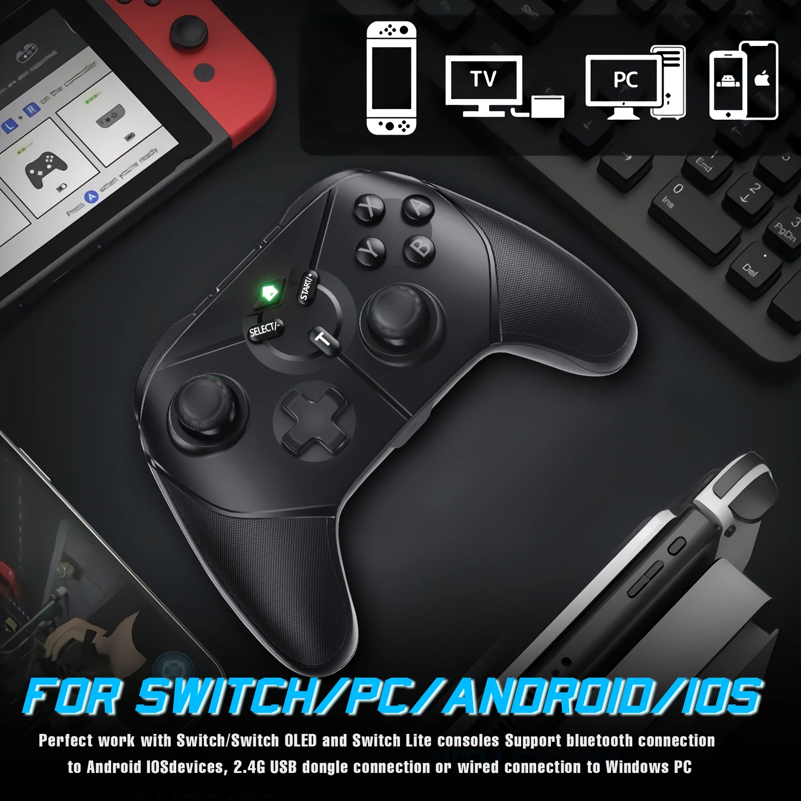 2.4G  Ʈѷ  е ٵ ġ/OLED/Ʈ  Ʈѷ ͺ//̷   ̽ƽ, Nintendo Switch/OLED/Lite Pro