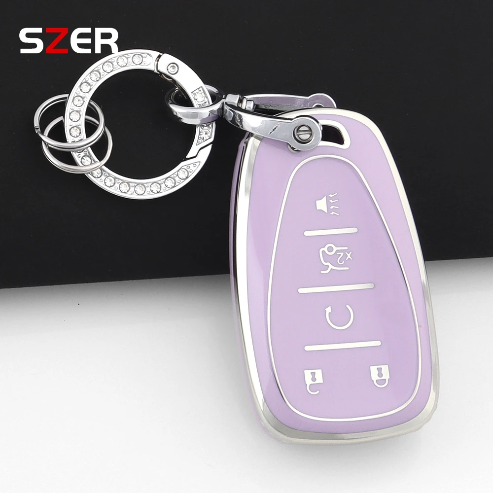 Premium TPU Car Key Case Cover with Keychain