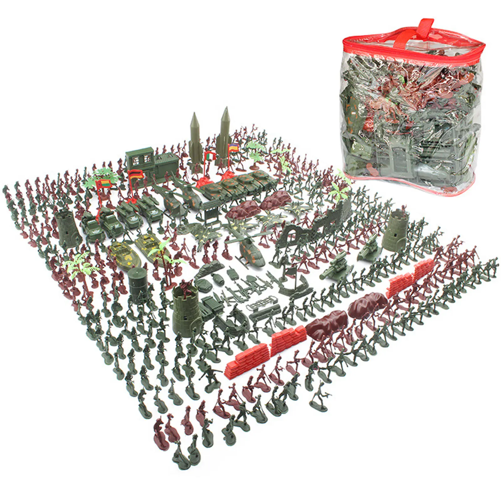 519PCS Military Soldiers Figures Accessories Playset Toys Set for Kids Children Boys Girls Birthday Christmas New Year Gift Plastic Military Figures