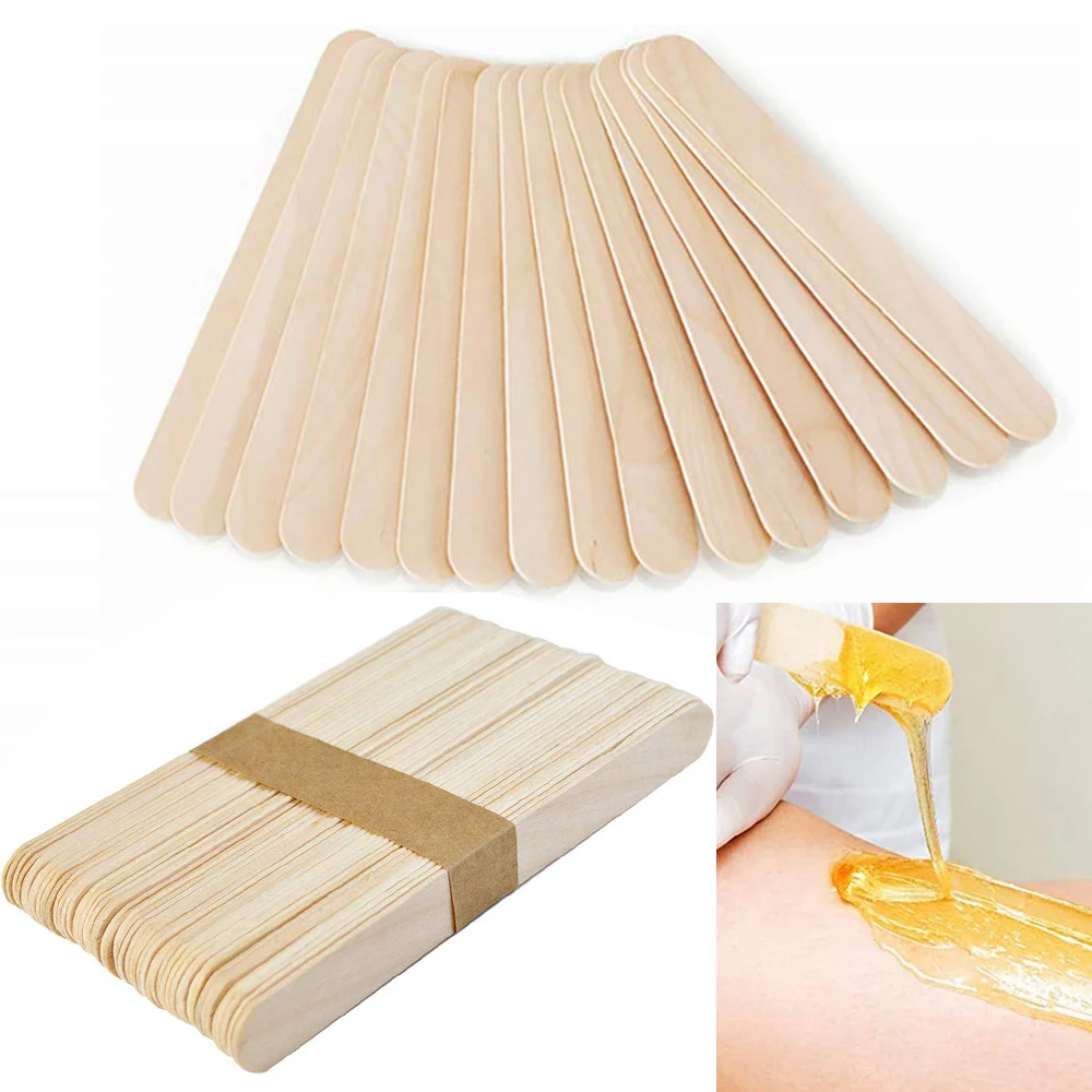 50/100PCS Holz Körper Haar Entfernung Sticks Wachs Waxing Einweg Sticks Frau Toiletry Holz Zunge Spatel Spachtel Schönheit werkzeuge