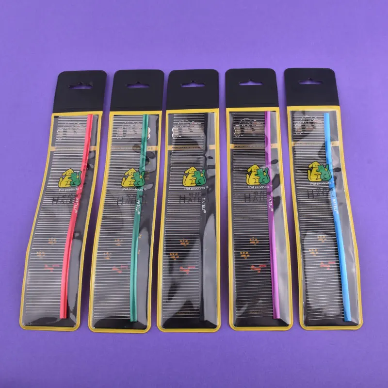 Professional Stainless Steel Pet Grooming Comb - Dual Teeth Design for Effective Hair Removal