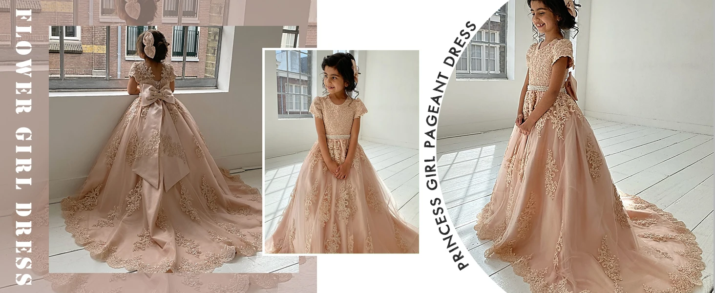 Blumenmädchenkleider für Hochzeit Kleinkind Blumenmädchenkleid Mädchen Festzugskleid