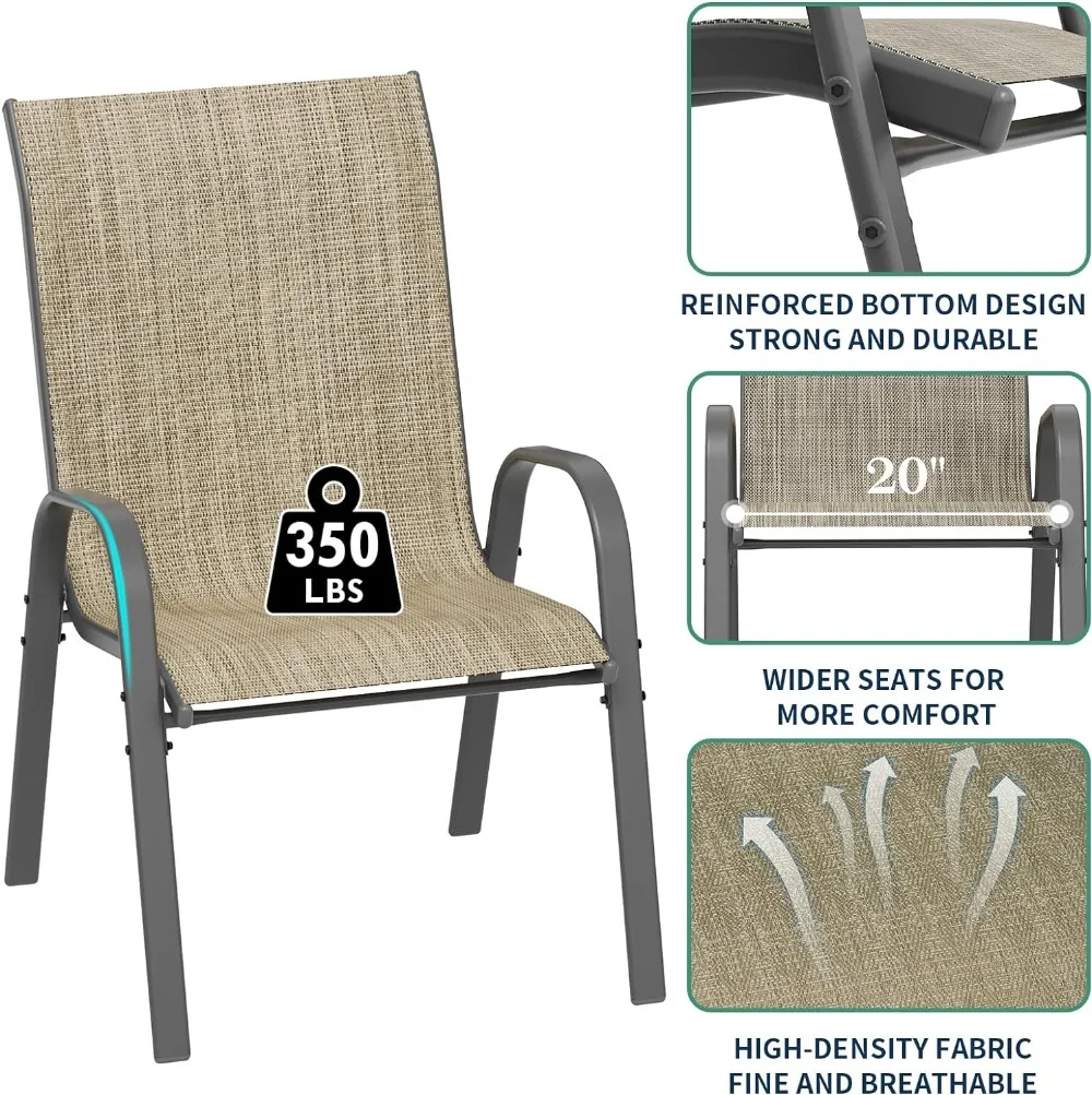 Patio Dining Chairs Set of 4 Outdoor High Stacking Indoor/Outdoor Backyard Deck Garden Restaurant Chairs