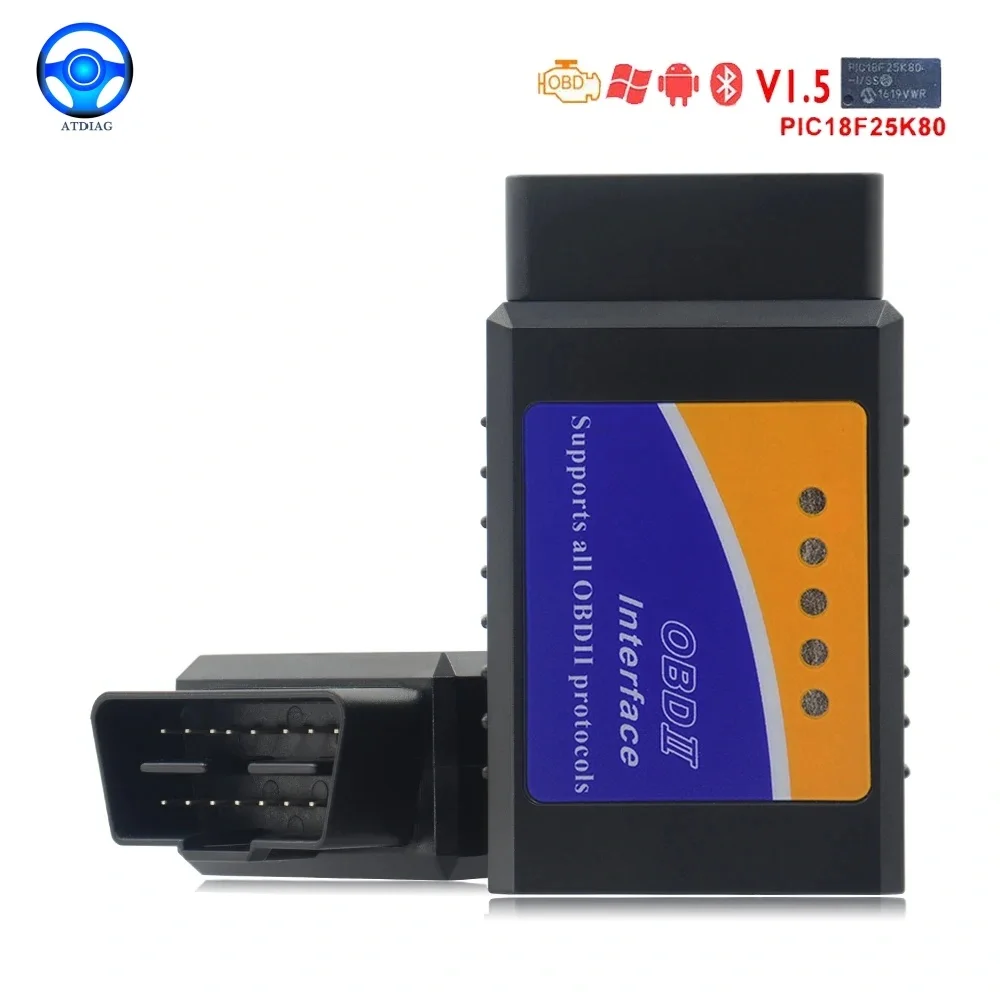 Elm327 Bluetooth Obd2 V1.5 Elm 327 V 1.5 Obd 2 Strumento Diagnostico Per Auto Scanner Elm-327 Adattatore Obdii Strumento Diagnostico Automatico