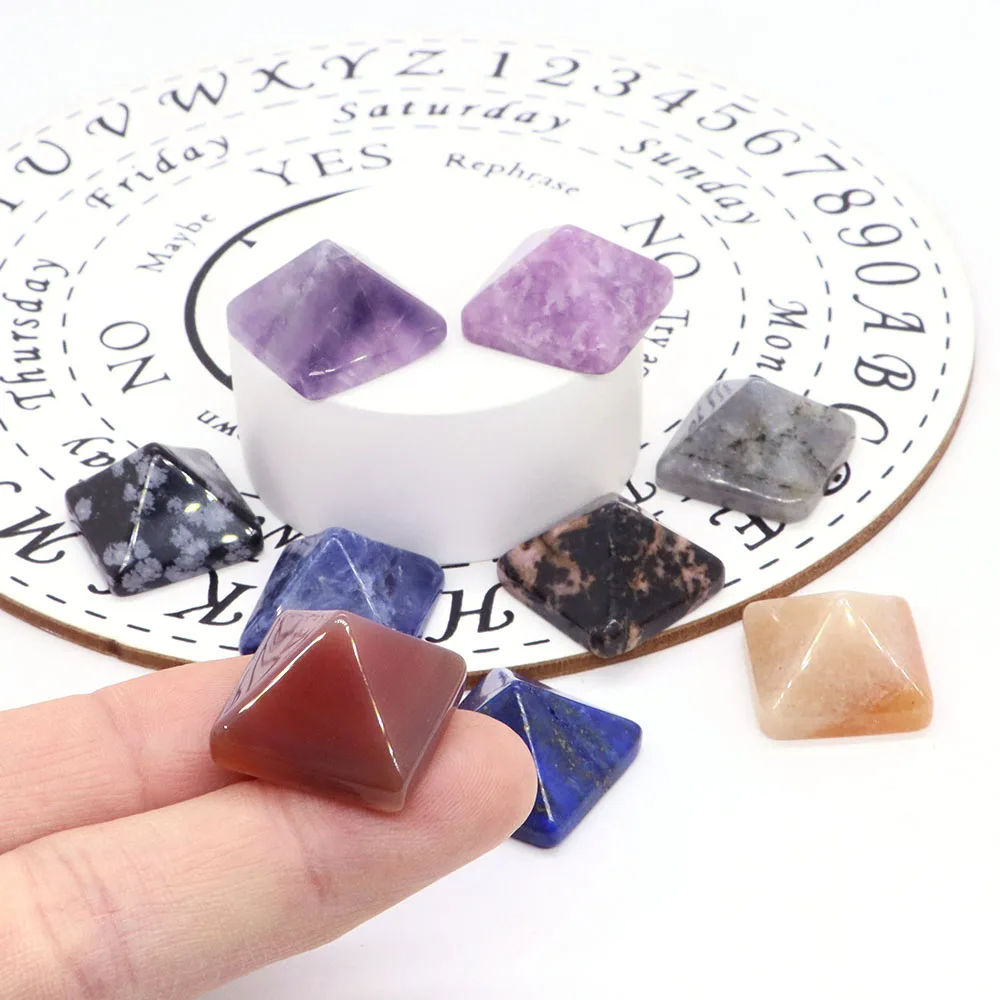20mm Mini Pyramid Natural Crystals Stones Quartz Healing Reiki Energy Chakra Repel Evil Home Decor Making DIY Necklace Jewelry