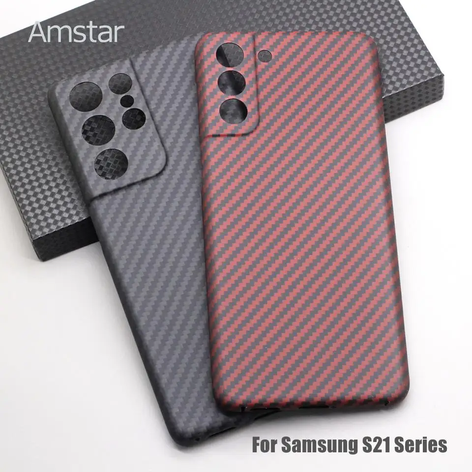 

Amstar Carbon Fiber Lens Protection Case for Samsung S21 Plus / S21 Ultra / Note 20 Ultra Cases Premium Aramid Fiber Phone Cover