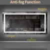 Extra Long Rectangle LED Bathroom Mirror with Bluetooth Speaker Front-lit and Backlight Vanity Mirror Smart Anti-fog 5