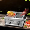 Gas Grill Deep Fryer Machine Commercial Teppanyaki Equipment Grill Squid Fryer Oden Cooking Machine 1