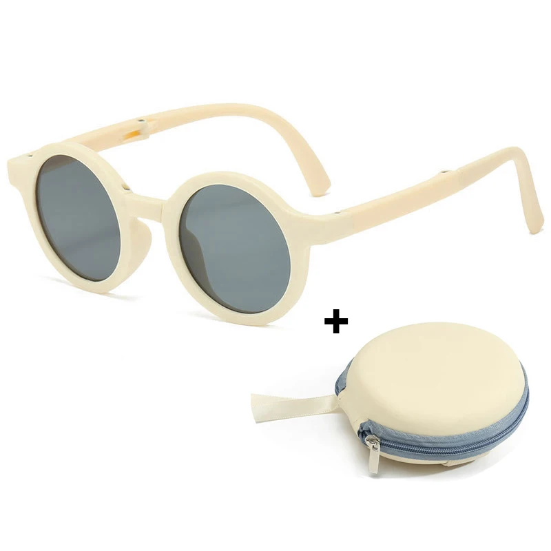 2 قطعة الاطفال نظارات شمسية قابلة للطي + صندوق تخز...