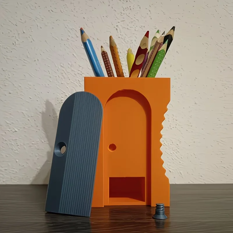 Organizzatore per affilacoliere, divertente porta penne e matite per insegnanti, pittori e artisti, unico e decorazione per l'ufficio - immagine 3