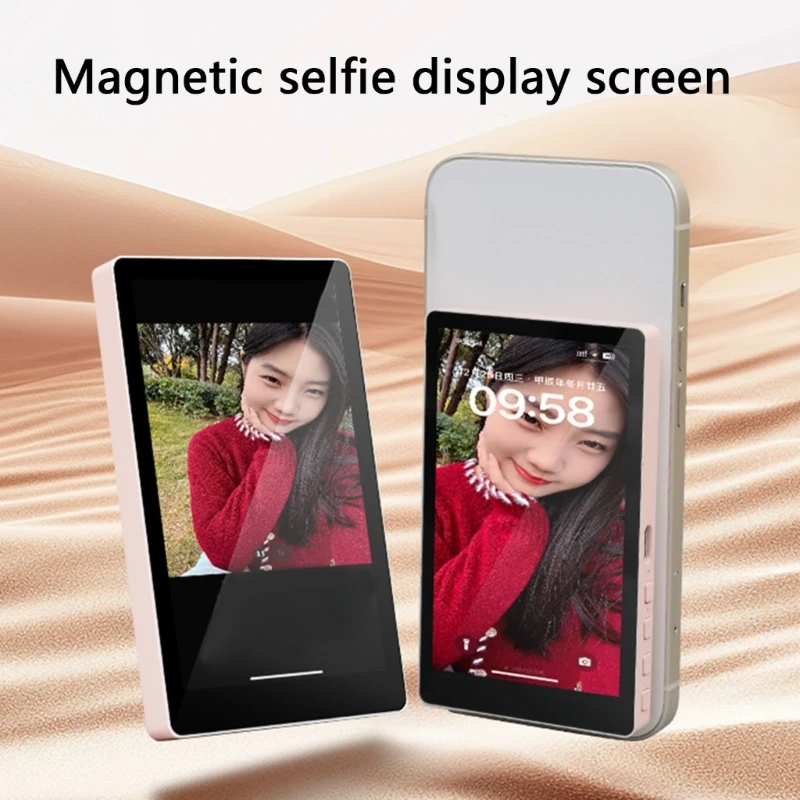 Phone Wireless Magnetic Selfie Monitoring Screen Smartphone Rear Camera Display Screen For Travel and Outdoor