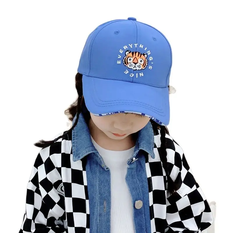 

Doitbest Child Baseball Cap For Girl Boy Hats Summer Sunscreen Sun Hat Casual Hip Hop tiger embroidery Kids Caps 2-7 Years old