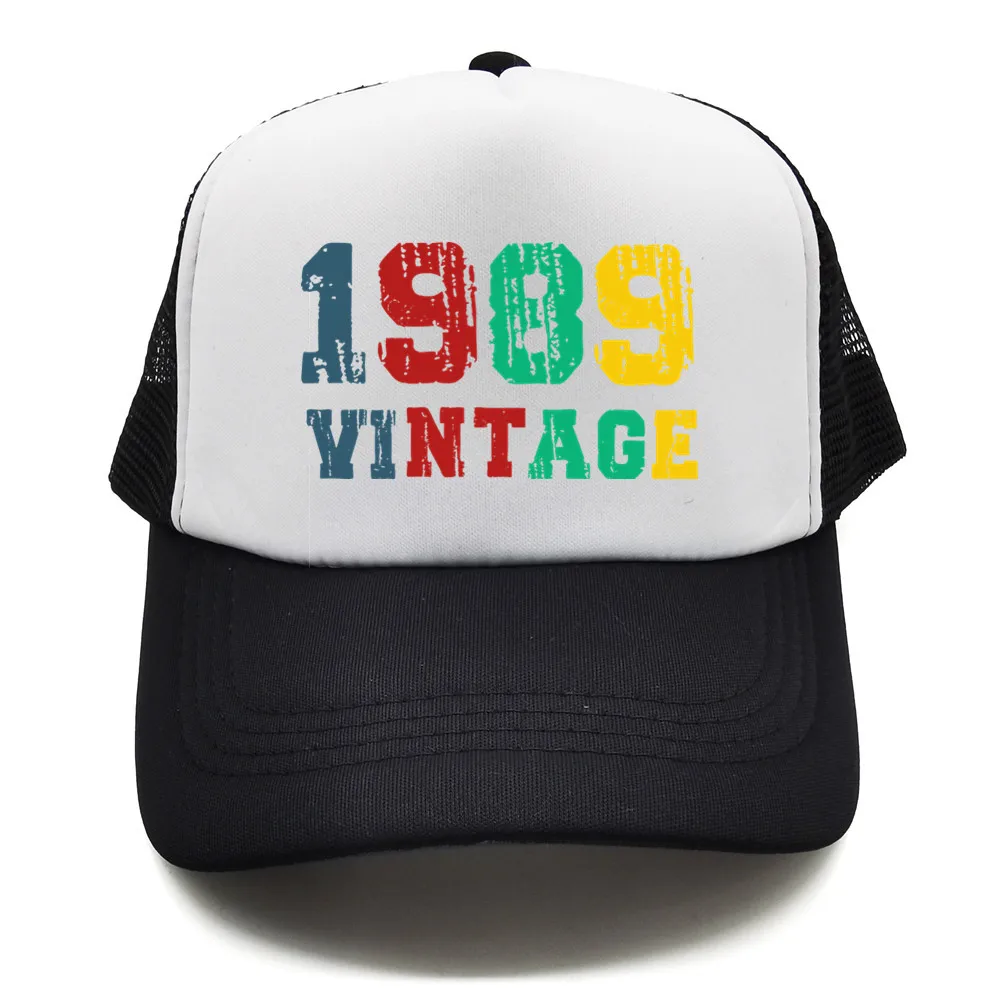 

Born in 1989 Trucker Cap Men Birthday Gift Dad Hat Baseball Cap Unisex Outdoor Mesh Net Caps