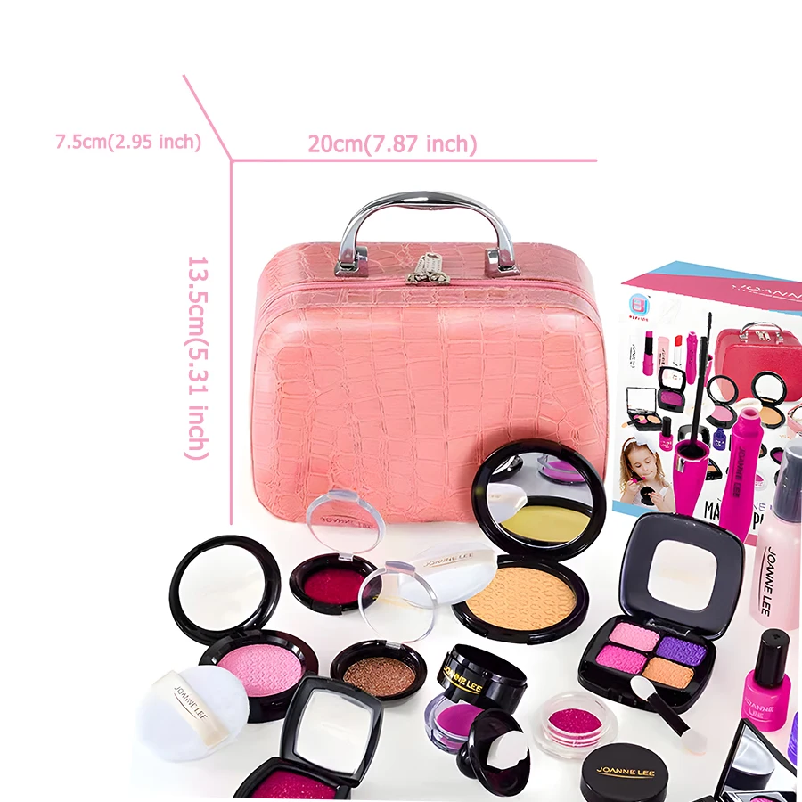 (Not Real Makeup)Pretend  For Girls, Pretend Play  Set - With Cosmetic Bag  Birthday Christmas, Toy 4