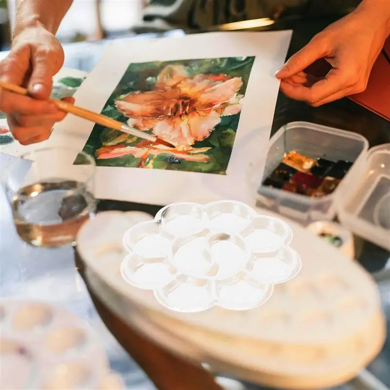 50Pcs Painting Water Color Watercolor Mixers Disposable Color Mixing Plate Pallet Watercolor Mixers Oil Painting paint tray color palette watercolor palette