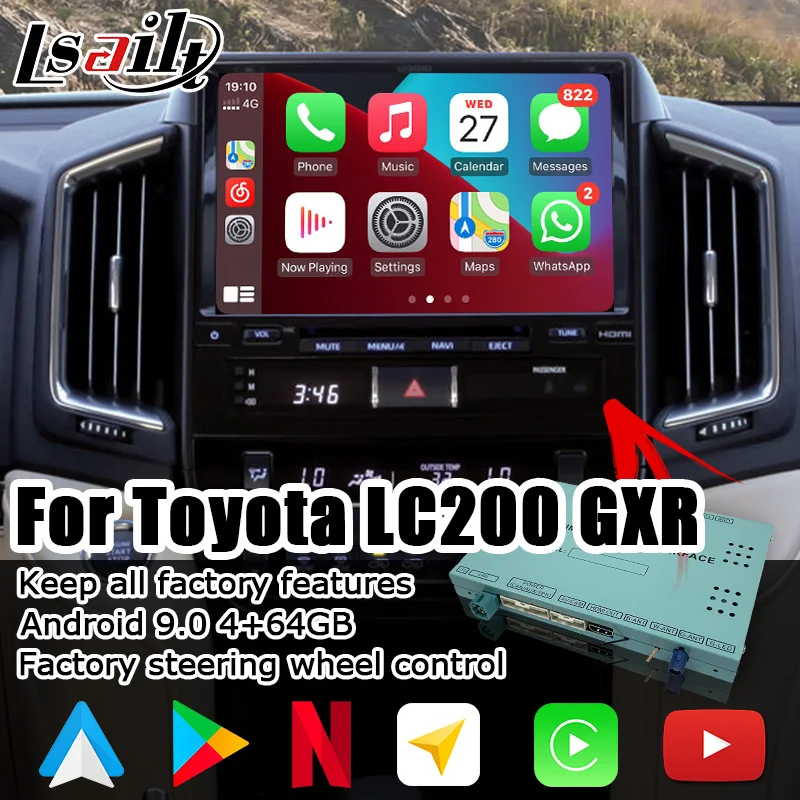 

Android/беспроводной интерфейс CP AA для Toyota Land Cruiser LC200 GX-R GXR, видеоинтерфейс с GVIF