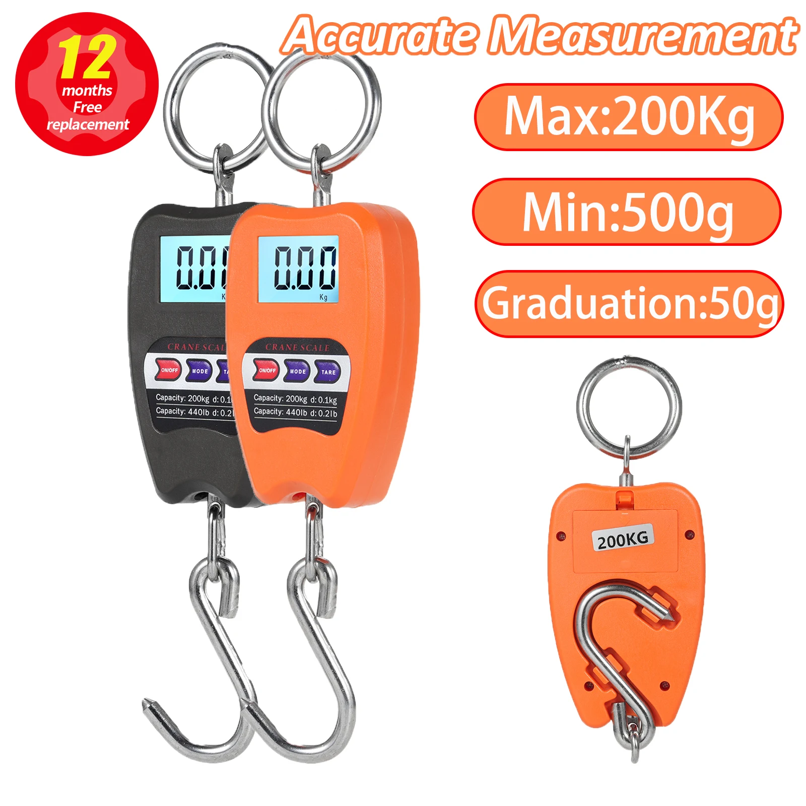 440lb Digital Hanging Scale with Accurate Sensors 200Kg Crane