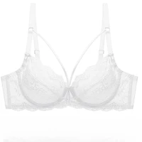 Soutien-gorge en dentelle Ultra-fin pour femmes, bouche plate latérale, à armatures, bonnets souples non rembourrés, grande taille, sous-vêtements quotidiens confortables 4