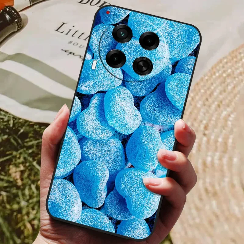 Stylish Painted Silicone TPU Soft Phone Case - Black Protective Shell