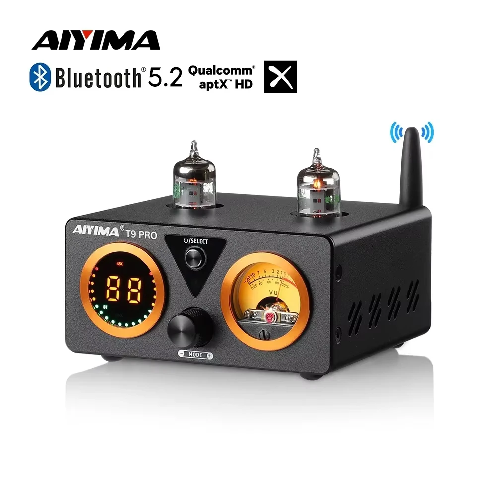 AIYIMA T9 PRO 真空管アンプ＋【真空管おまけ】 AIYIMA T9 PRO HiFi 5.2 Bluetooth Tube Amplifier VU Meter