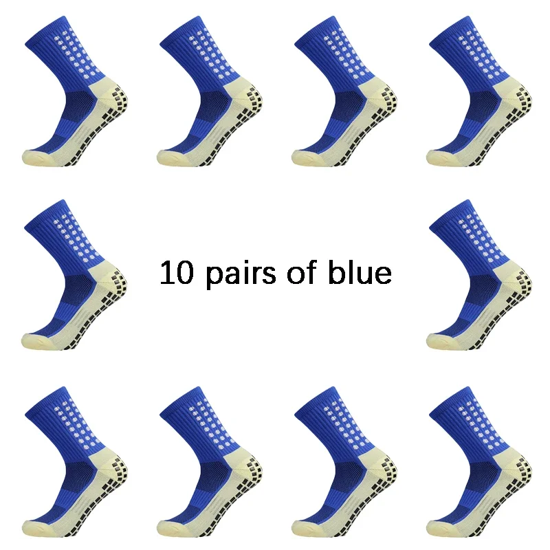 Men Womens Football Socks Cotton Square Silicone Suction Cup Grip Anti Slip Soccer Sports Rugby Socks Tennis 10 Pairs/lot