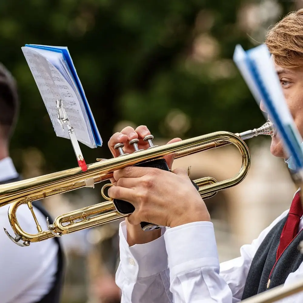 

14x5,2 см Lyre Аксессуары для инструментов зажим Серебряная труба Запчасти для инструмента покрытие труба легкий музыкальный зажим