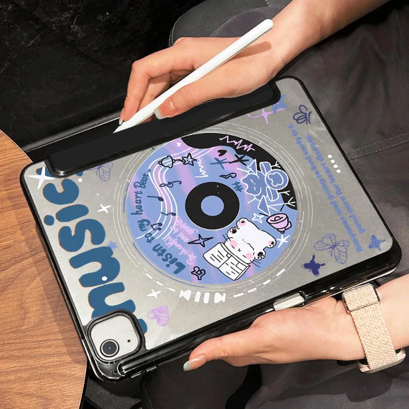 Cat Music Disc Design Smart Cover Case