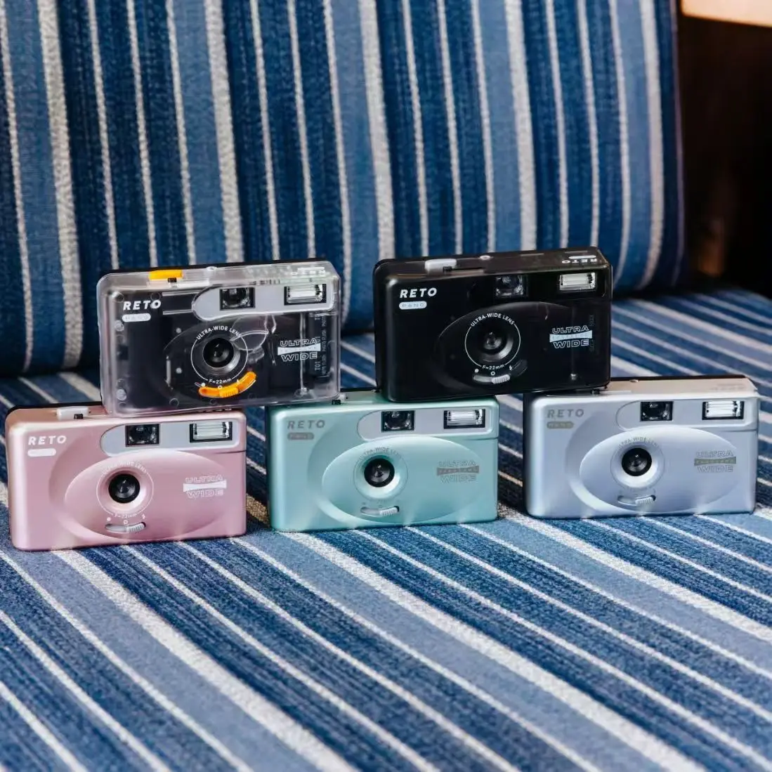 RETO PANO Metal Film Camera 35mm RETO Ultra Film Full Width Frame Reusable Daylight Film Camera Wide Lens 135 Film Camera ﻿