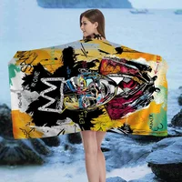 Jean Michel Basquiat Art Graffiti Big Microfiber Beach Towels Quick Dry Sand Beach Towels Pool Towel for Travel Swim Pool Yoga 1