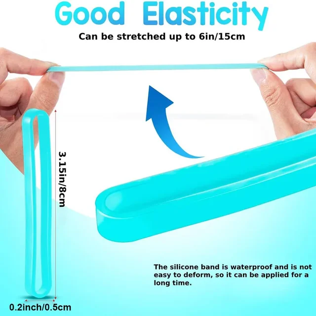 3 Inch Rubber Bands 10pcs Elastic Stretchy Bands Wrapping Bands for Book Notebook Art Trap Cooking Money Boxes Card Craft Office 6
