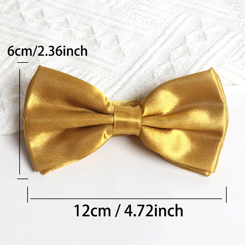 New Mens Ties Classic Solid Gold Color Bow Ties Paisley NeckTie Pocket Square Cufflinks Set Men's Wedding Accessories Party Tie