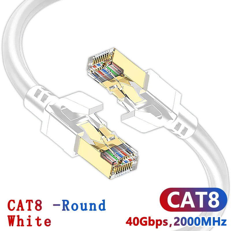 CAT 8 White Round