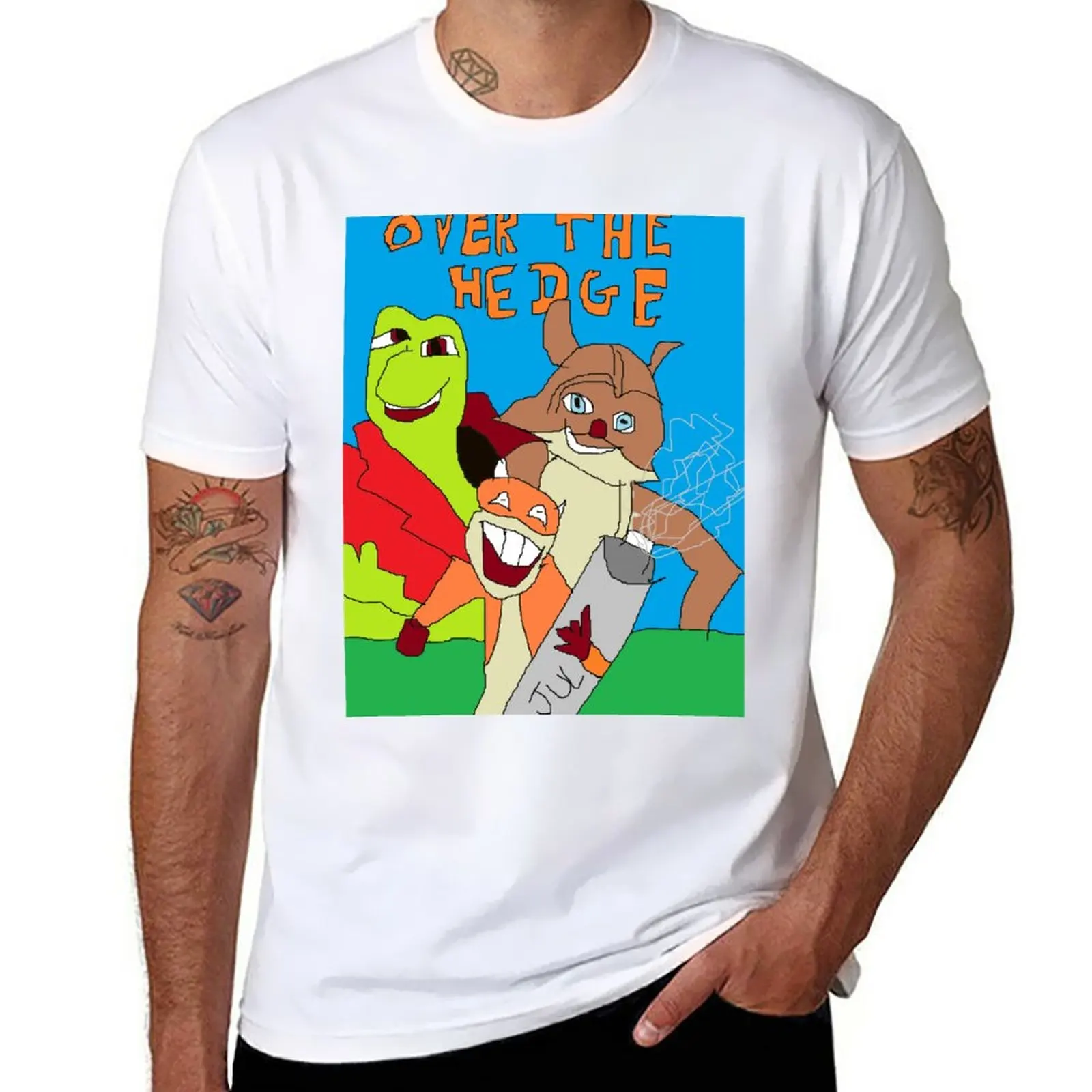 

Over The Hedge MS paint Artwork T-Shirt customs design your own boys animal print T-shirt men