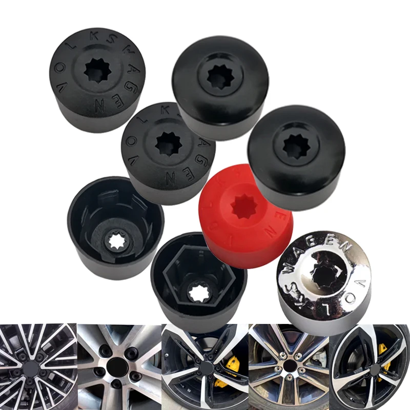 Car Wheel Lug Nuts Covers Bolt Head Protection Cap for Volkswagen Golf