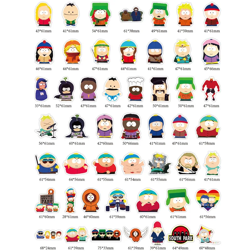 10/50pcs Cartoon Cute South Park Kenny Stickers Girl Pack Laptop Guitar  Bicycle Skateboard Luggage Waterproof Anime Stickers Toy - AliExpress