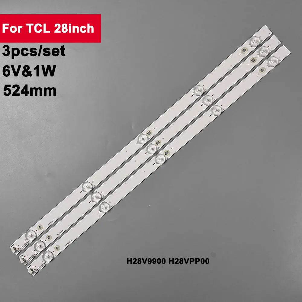 3 Pz/Set 28 Pollici 524Mm Retroilluminazione A Led Parti Di Riparazione Tv Tcl 28 ''5 Led Piastra In Alluminio 6V 1W H28V9900 H28Vpp00 T0T-28B2550-303